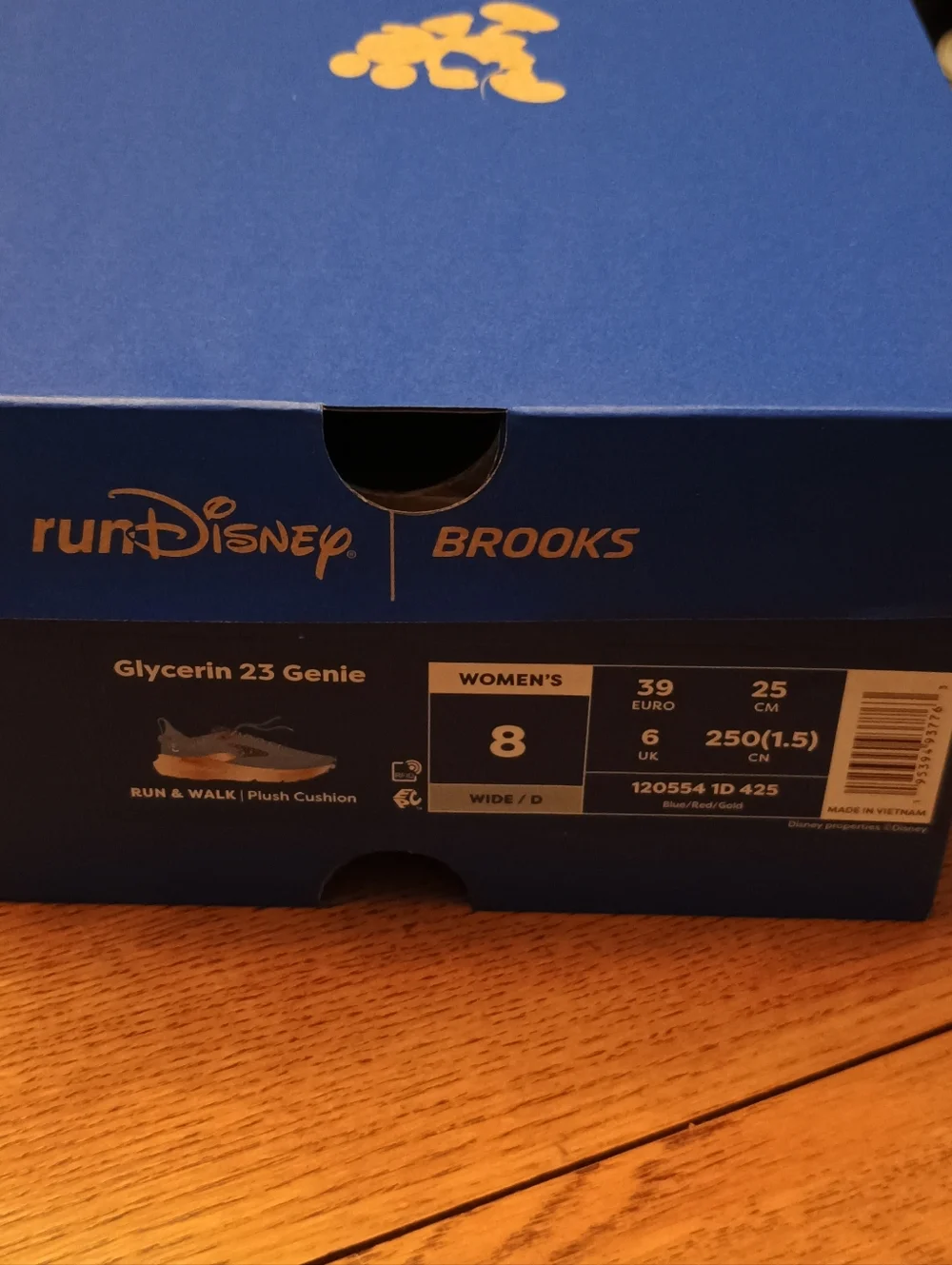 2026 Brooks Run Disney Springtime Glycerin 23 Genie Women’s 8.0 Wide NEW In Box - Picture 6 of 6